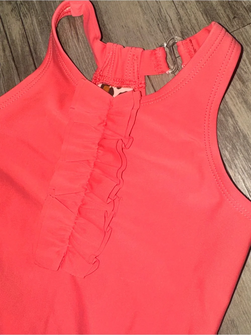 Circo Coral Pink Ruffle One-Piece Swimsuit for Kids